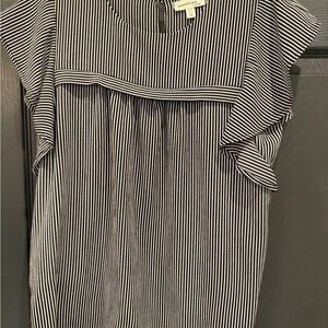 Monteau Black and White Striped Top